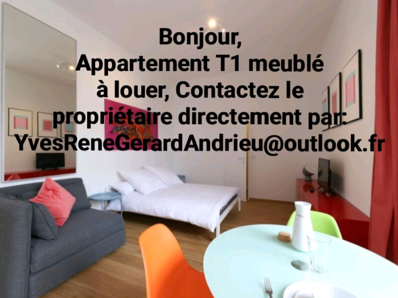 Studio meublé lumineux de 24m2  à 600 euros